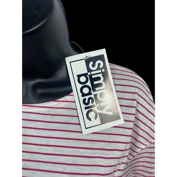 Vintage Simply Basic T Shirt Size L Womens Oversize Mariner Stripe Fishermancore - Picture 11 of 14